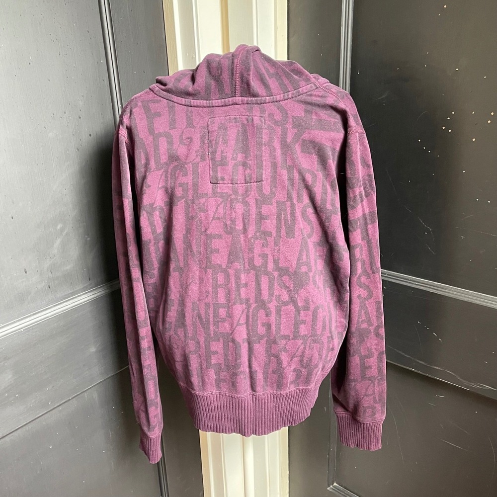 Vintage y2k 2000 Womens Purple American Eagle Logo Full Zip Hoodie Medium - Picture 7 of 12